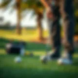 Golf putting on the green