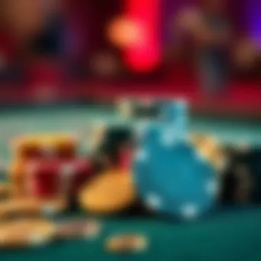 A close-up of winning gaming chips and tokens