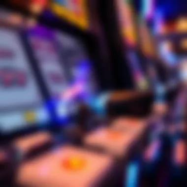 Close-up view of a slot machine's control panel