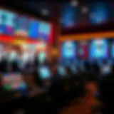 Interior view of Gun Lake Casino Sportsbook showcasing betting screens