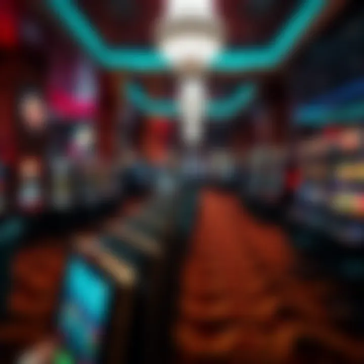 Luxurious gaming floor filled with various slot machines and table games