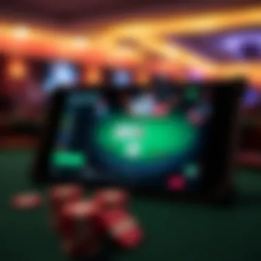 Illustration of mobile device displaying a blackjack game interface