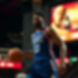 Joel Embiid showcasing his skills on the court