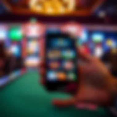 A close-up of a mobile device displaying the gaming options available on the app.