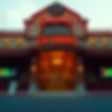 Grand entrance of a historical casino showcasing vintage architecture