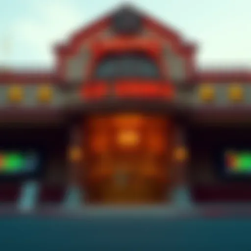 Grand entrance of a historical casino showcasing vintage architecture