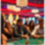 A diverse group of individuals engaged in a casino environment