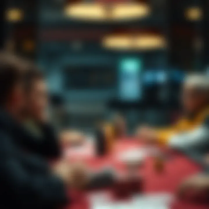 A visualization of the psychological elements involved in decision-making during a poker game