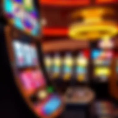 An engaging video poker machine in a vibrant casino setting