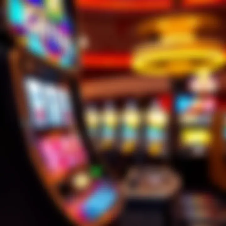 An engaging video poker machine in a vibrant casino setting