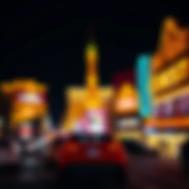 The Allure of Las Vegas Nights A vibrant Las Vegas strip at night with bright lights