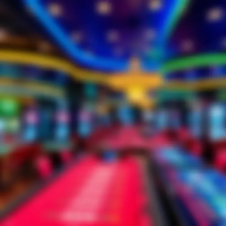 A vibrant Norwegian casino interior showcasing gaming tables and slot machines