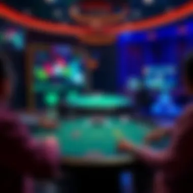 Engaging Virtual Poker Experience A virtual poker table with vibrant graphics showcasing online gameplay.