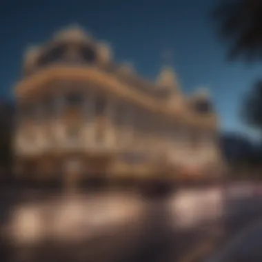 Illuminated view of the Paris Casino at night