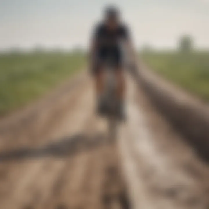 A cyclist navigating the challenging terrain of Paris Roubaix