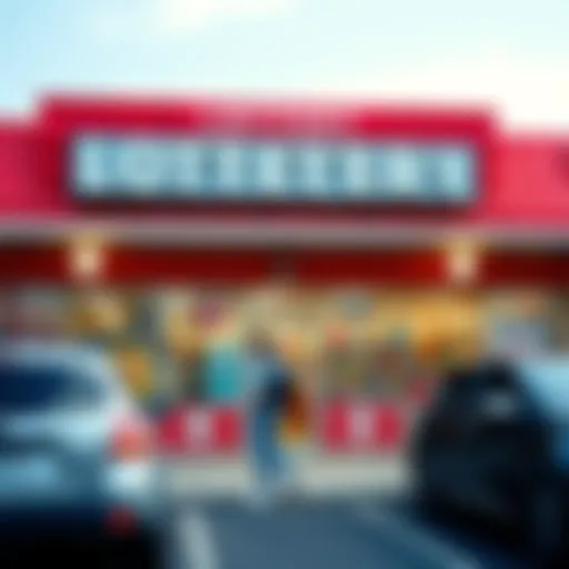 Vibrant storefront of a lottery retailer