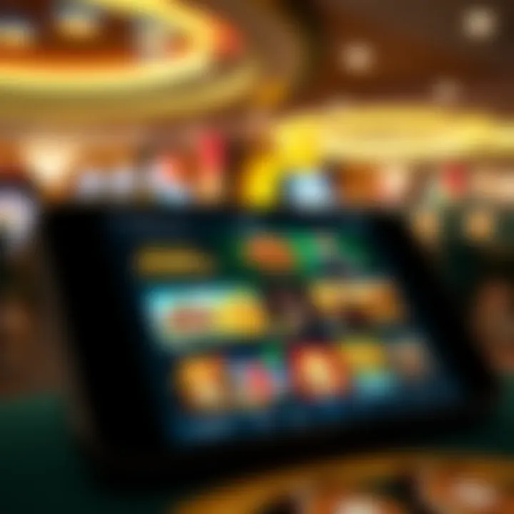 A sleek interface of a resort casino app showcasing various games