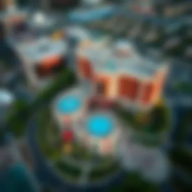 Aerial View of Resort World Casino Queens Aerial view of Resort World Casino Queens showcasing its vibrant exterior and surrounding area