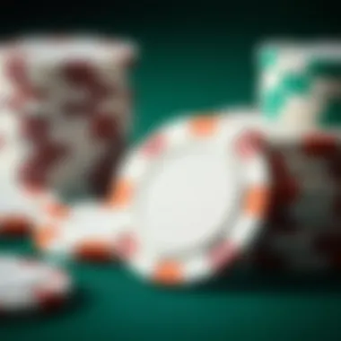 Close-up of high-quality ceramic poker chips