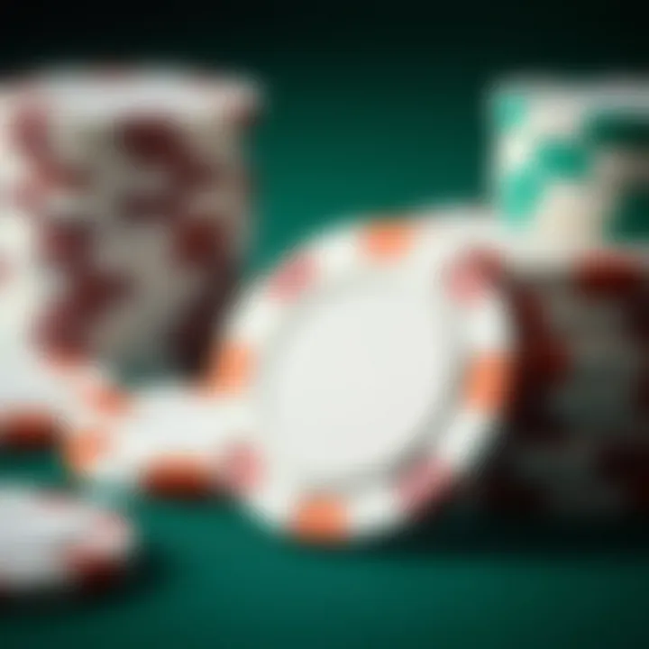 Close-up of high-quality ceramic poker chips