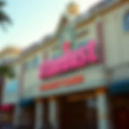 Exterior view of the iconic Stardust Casino building showcasing its architectural grandeur.