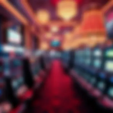 Overview of Las Vegas Casino Floor An overview of a casino floor showcasing various slot machines