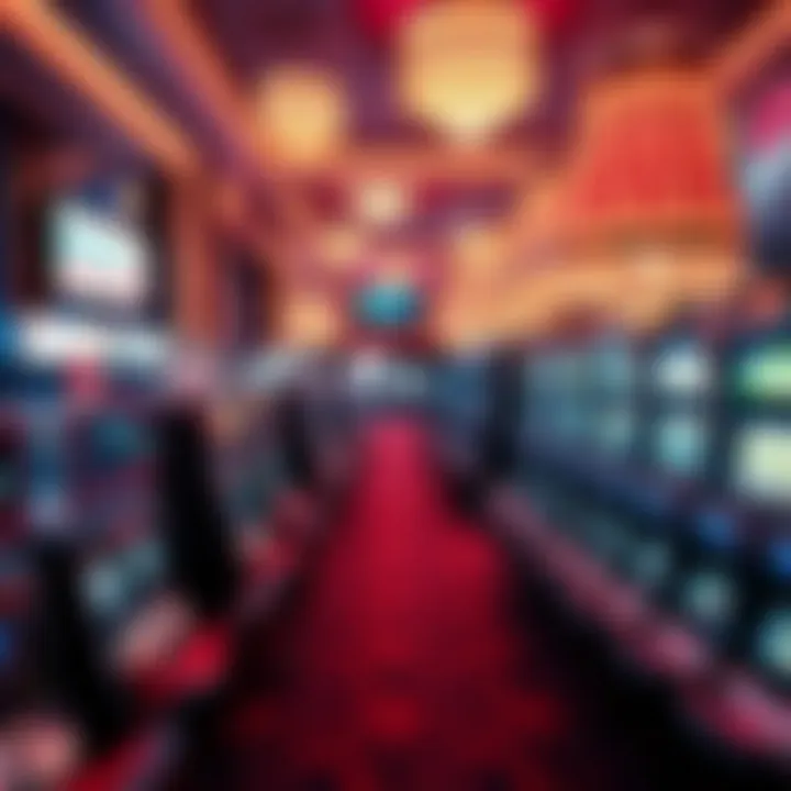 Overview of Las Vegas Casino Floor An overview of a casino floor showcasing various slot machines