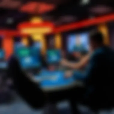 Technological Advancements in Poker Illustration of modern poker technology and online gameplay