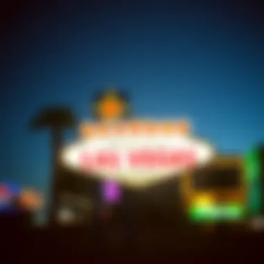 Artistic representation of iconic Las Vegas landmarks