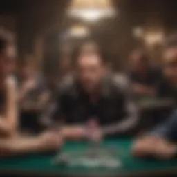 An intimate poker gathering with players deep in thought