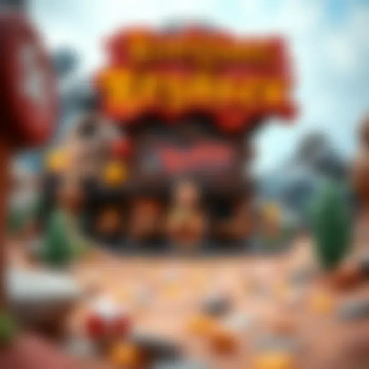 Bedrock Environment A background scene representing the lively Bedrock environment in the slot game