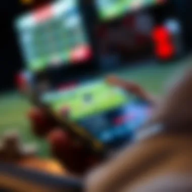 Mobile Sports Betting Experience A close-up of a sports betting app on a smartphone