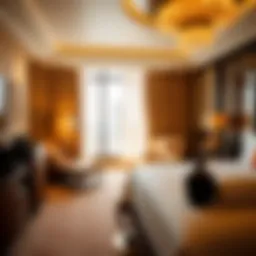 Luxury hotel suite showcasing elegant decor and comfort