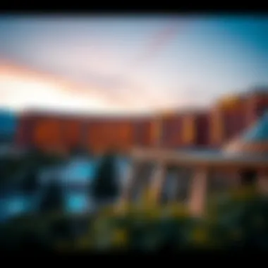 Stunning Exterior of The Quad Resort and Casino Panoramic view of the resort's exterior at sunset