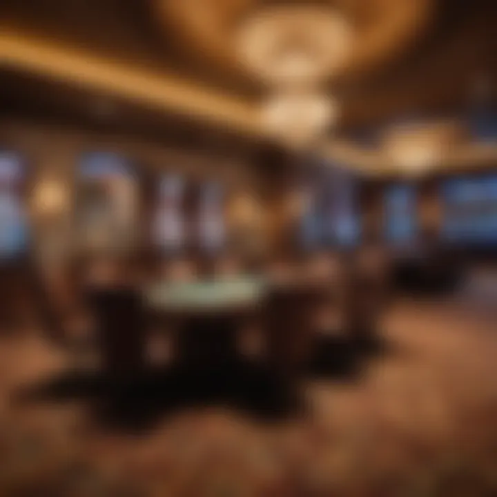 A luxurious ambiance of the poker room at the casino