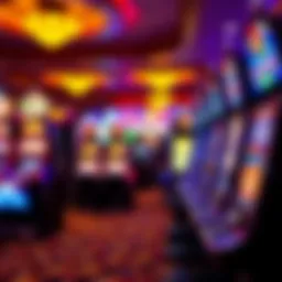 Brightly lit slot machines at Twin River Casino