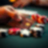 Credit card with blackjack chips