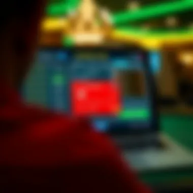 Online gambling interface showcasing credit card options