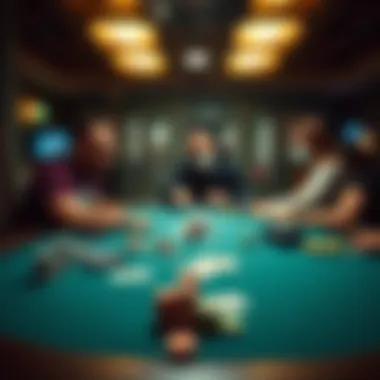 Graphical representation of a poker table experiencing a cooler situation