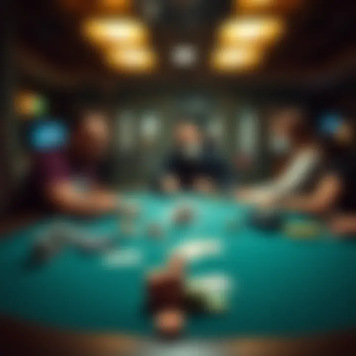 Graphical representation of a poker table experiencing a cooler situation