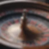 Close-up view of a roulette wheel in action