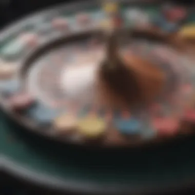 Different types of roulette chips displayed on a table