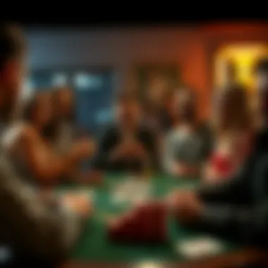 Social Dynamics in the Game A vibrant scene capturing the social dynamics of a Spades game among friends
