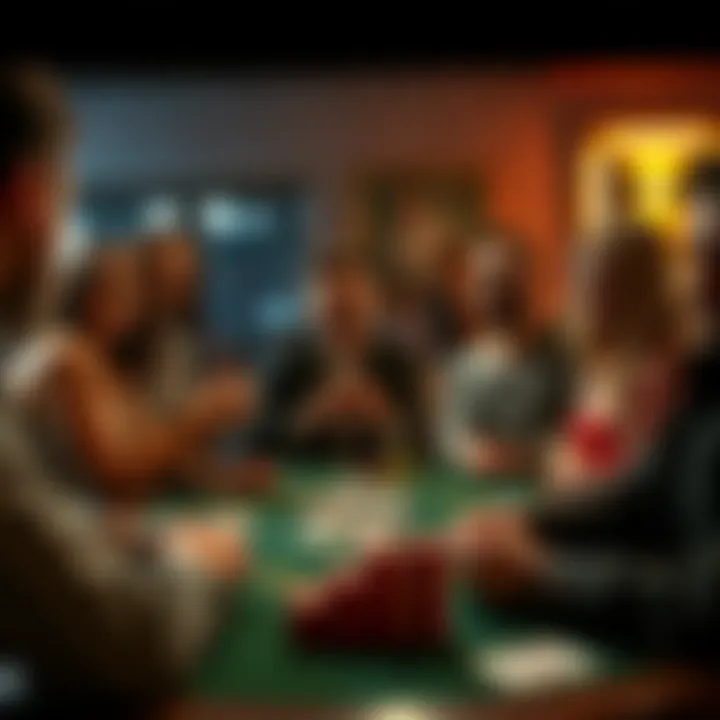 Social Dynamics in the Game A vibrant scene capturing the social dynamics of a Spades game among friends