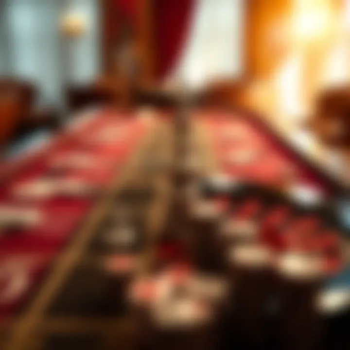 A strategic layout of different betting options on the roulette table