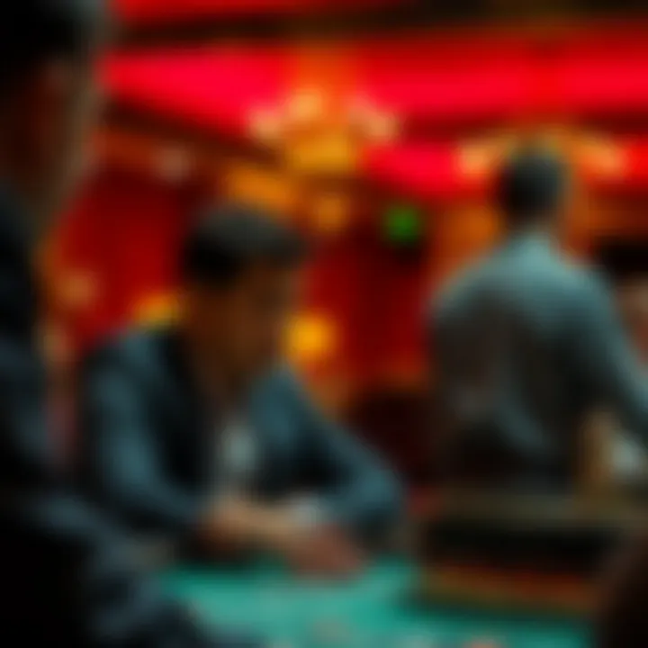 A participant observing the game with focused attention