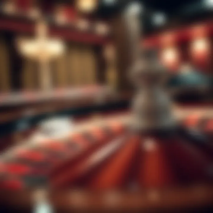 A close-up view of a roulette wheel in action